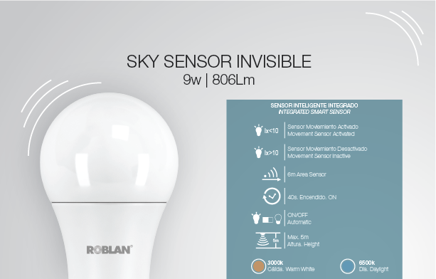 Lámpara LED Estandar con Sensor integrado: SKY SENSOR A60